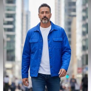 Kenneth Cole Dress  Utility Jacket Blue Size small